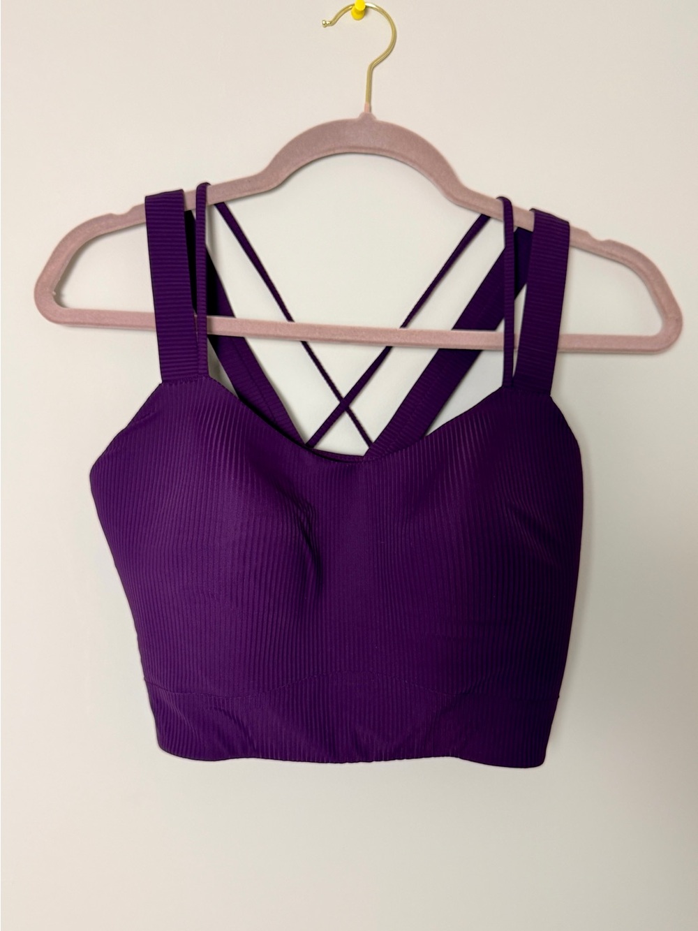 lululemon athletica Deep Purple Ribbed Strappy Sports Bralette
